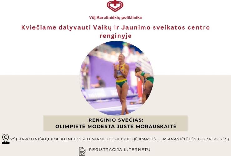 Dalyvauk Karoliniškių poliklinikos Vaikų ir jaunimo sveikatos centro renginyje „Kelias į profesionalaus sportininko karjerą“