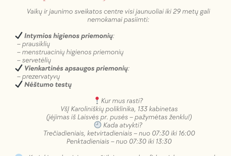 Nemokamos higienos ir apsaugos priemonės jaunimui!